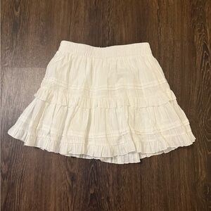 By Together Cream Ruffled Mini Skirt